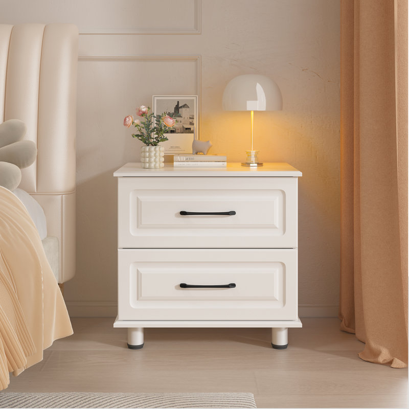 Nightstand with 2 Drawers, Small Dresser sold Storage -